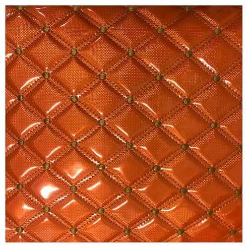 Kunstleder Gesteppt Meterware Polsterstoff Möbelstoff Gesteppt Kaschiert Leder Polsterstoff Stoff Bezugsstoff Lederoptik Als Polster-Stoff/Sitzbezug(Oranje,1.4X2m) von Generic