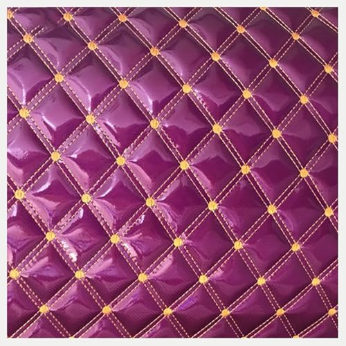 Kunstleder Gesteppt Meterware Polsterstoff Möbelstoff Gesteppt Kaschiert Leder Polsterstoff Stoff Bezugsstoff Lederoptik Als Polster-Stoff/Sitzbezug(Purple,1.4X1m) von Generic