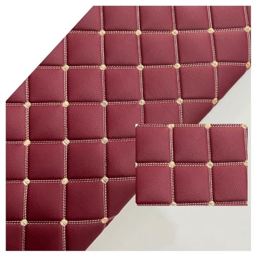 Kunstleder Gesteppt Meterware Polsterstoff Möbelstoff Gesteppt Kaschiert Leder Polsterstoff Stoff Kunstleder Polsterstoff Bezugsstoff Lederoptik Als Polster-Stoff/Sitzbezug für Den Innen(Wine red,1.6x von Generic