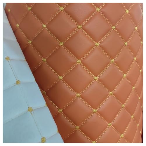 Kunstleder Gesteppt Meterware Polsterstoff Möbelstoff Gesteppt Kaschiert Leder Polsterstoff Stoff Polsterstoff Bezugsstoff Lederoptik Als Polster-Stoff/Sitzbezug Für Den Innen(Oranje,1.6x5m) von Generic
