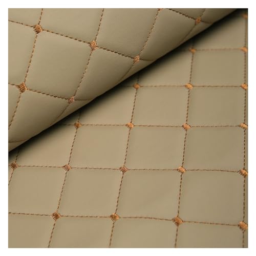 Kunstleder Gesteppt Meterware Polsterstoff Möbelstoff Kaschiert Bezugsstoff Lederoptik Als Polster-Stoff/Sitzbezug für(Beige,1.4X9m) von Generic