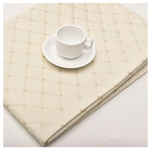 Kunstleder Gesteppt Meterware Polsterstoff Möbelstoff Kaschiert Leder Stoff Bezugsstoff Lederoptik Als Sitzbezug(Light beige,1.4X9m) von Generic