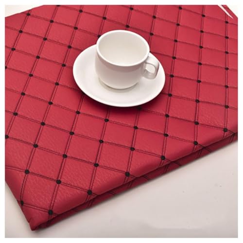 Kunstleder Gesteppt Meterware Polsterstoff Möbelstoff Kaschiert Leder Stoff Bezugsstoff Lederoptik Als Sitzbezug(Red,1.4X8m) von Generic