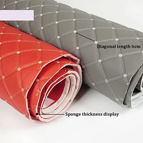 Kunstleder Gesteppt Meterware Polsterstoff Möbelstoff Leder Polsterstoff Stoff Kunstleder Polsterstoff Bezugsstoff Lederoptik Als Polster-Stoff/Sitzbezug(Black (red line),1.6x8m) von Generic