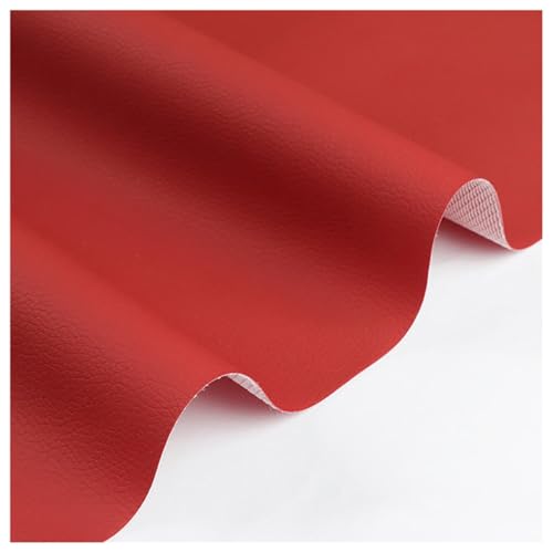 Kunstleder Leder Lederimitat Kunstleder Stoff, Robuster PU Premium Bezugstoff, Möbelstoff zum Polstern und Beziehen, Weiches Kunstleder PU Premium Qualität Polsterstoff(Bright red,1.6X2m) von Generic