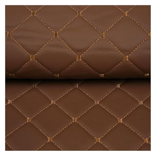 Kunstleder Leder Polster Stoff Lederkonzept Kunstleder Polsterstoff Gesteppt Kaschiert Meterware Möbelstoff Dekostoff Polster Kunstleder für sämtliche Polsterarbeiten(Brown,1.4X1m) von Generic