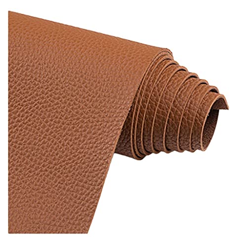 Kunstleder Lederimitat Lederstoff Polsterstoff Möbelstoff Meterware Bezugsstoff Breite für Stühle, DIY Handgemacht 1.38 × 0.5/1/2/3m(Yellowish brown,1.38X8m) von Generic