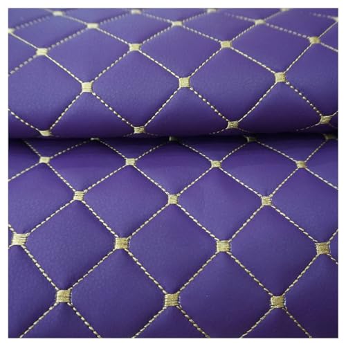Kunstleder Lederkonzept Gesteppt Kaschiert Meterware Möbelstoff Dekostoff, Leder Lederkonzept Polsterstoff Kaschiert(Purple,1.4X2m) von Generic