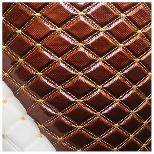 Kunstleder Lederkonzept Kunstleder Polsterstoff Gesteppt Kaschiert Meterware Möbelstoff Dekostoff(Brown,1.4X10m) von Generic