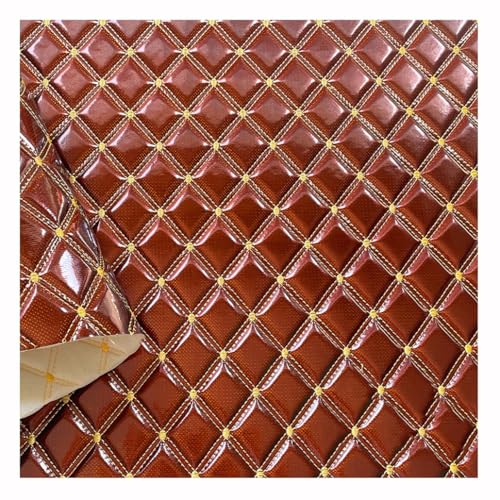 Kunstleder Lederkonzept Kunstleder Polsterstoff Gesteppt Kaschiert Meterware Möbelstoff Dekostoff(Brown,1.55X2m) von Generic