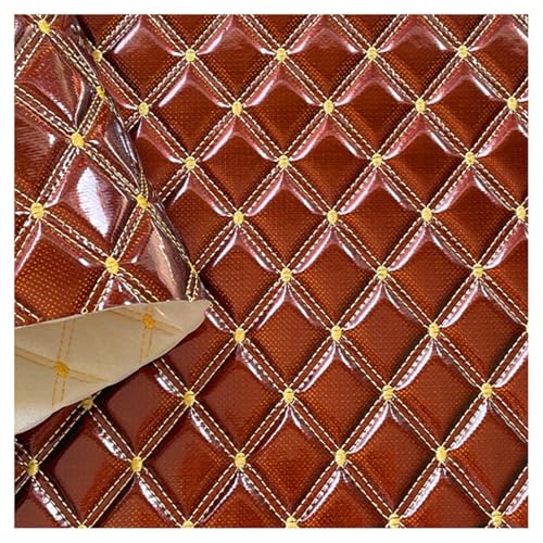 Kunstleder Lederkonzept Kunstleder Polsterstoff Gesteppt Kaschiert Meterware Möbelstoff Dekostoff(Brown,1.55X8m) von Generic