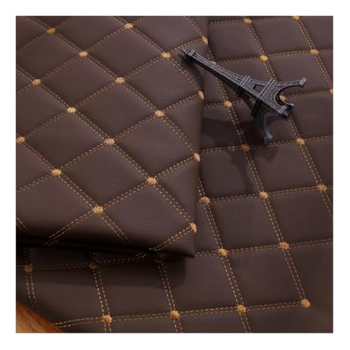 Kunstleder Lederkonzept Kunstleder Polsterstoff Gesteppt Kaschiert Meterware Möbelstoff Dekostoff(Dark brown,1.4X8m) von Generic