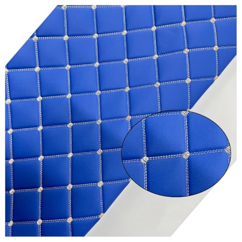 Kunstleder Lederkonzept Kunstleder Polsterstoff Gesteppt Kaschiert Meterware Möbelstoff Dekostoff, Für Polstermöbel, Handwerk (Size:1.6x1m/5.25x3.28ft)(Navy Blue,1.6x2m) von Generic