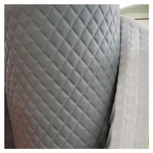 Kunstleder Lederkonzept Kunstleder Polsterstoff Gesteppt Kaschiert Meterware Möbelstoff Dekostoff, Leder Polster Stoff Lederkonzept(Gray,1.6X8m) von Generic