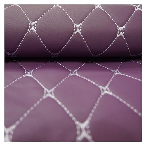 Kunstleder Lederkonzept Kunstleder Polsterstoff Gesteppt Kaschiert Meterware Möbelstoff Dekostoff, Leder Polster Stoff Lederkonzept Für Polsterarbeiten, Auto, Kissen Uvm(Purple,1.4X2m) von Generic