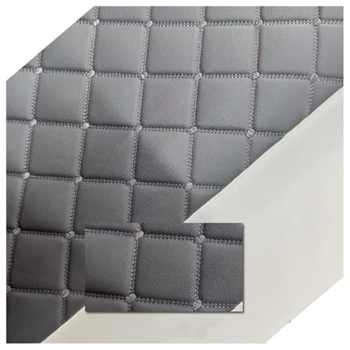 Kunstleder Lederkonzept Kunstleder Polsterstoff Gesteppt Kaschiert Meterware Möbelstoff Dekostoff,Kunstleder, Für Polstermöbel, Handwerk(Gray,1.6x6m) von Generic