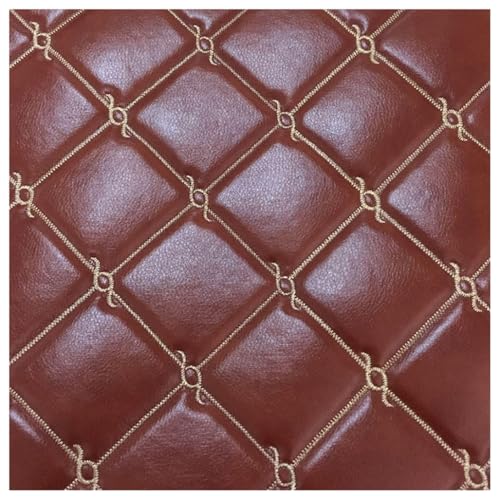 Kunstleder Lederkonzept Polsterstoff Gesteppt Kaschiert Meterware Möbelstoff Dekostoff(Coffee 2,1.38X3m) von Generic
