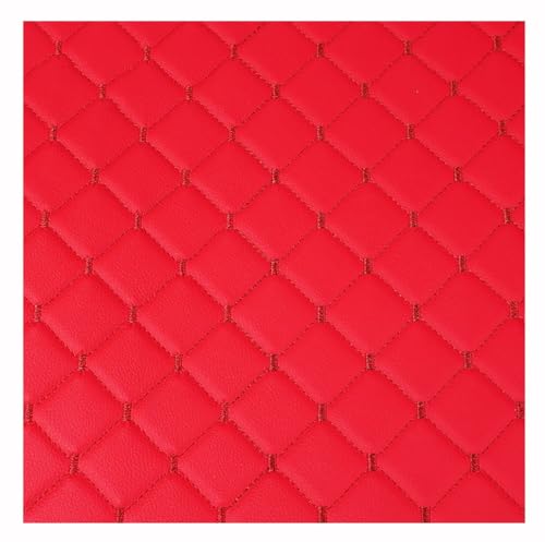 Kunstleder Lederkonzept Polsterstoff Gesteppt Kaschiert Meterware Möbelstoff Dekostoff, Leder Polster Stoff(Red,1.6X8m) von Generic