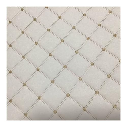 Kunstleder Lederkonzept Polsterstoff Gesteppt Kaschiert Meterware Möbelstoff Dekostoff, Leder Polster Stoff Lederkonzept(White,1.4X8m) von Generic