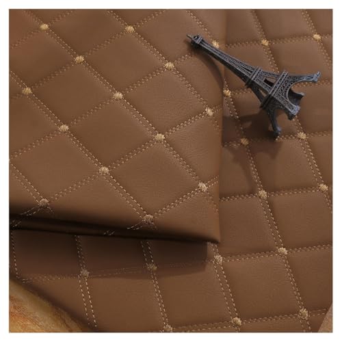Kunstleder Lederkonzept Polsterstoff Gesteppt Kaschiert Meterware Möbelstoff Dekostoff, Leder Polster Stoff Lederkonzept Kunstleder(Brown,1.4X8m) von Generic