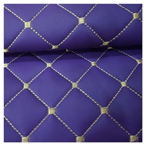 Kunstleder Lederkonzept Polsterstoff Gesteppt Kaschiert Meterware Möbelstoff Dekostoff, Stoff Am Stück Stoff(Purple,1.4X2m) von Generic