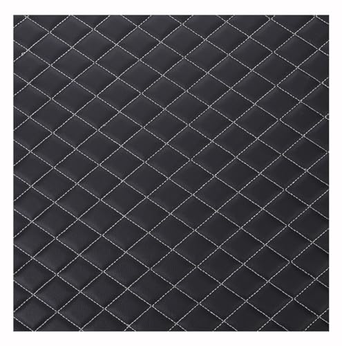 Kunstleder Lederkonzept Polsterstoff Gesteppt Kaschiert Meterware Möbelstoff Dekostoff Leder Polster Stoff(Black2,1.6X1m) von Generic