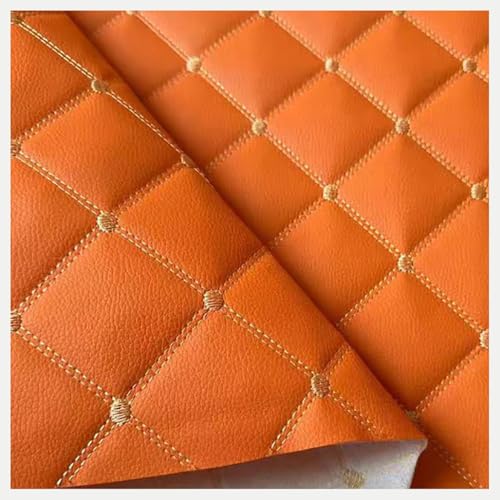 Kunstleder LederkonzeptPolsterstoff Gesteppt Kaschiert Meterware Möbelstoff Dekostoff, Für Polstermöbel, Handwerk(Oranje,1.6x9m) von Generic