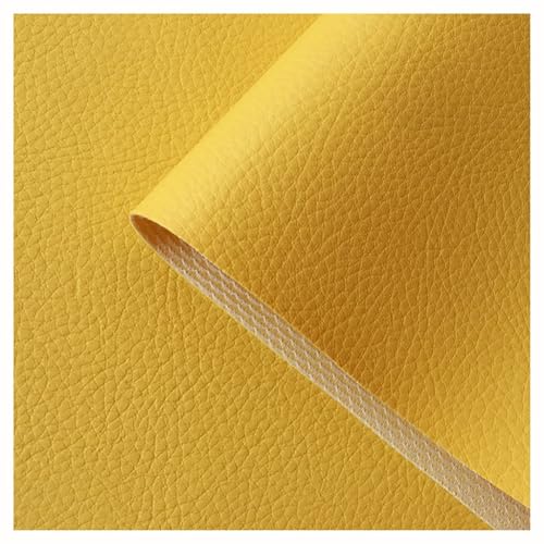 Kunstleder Meterware 1lfm 1,6m Breit Polsterstoff Bezugsstoff Lederoptik(Yellow,1.6X8m) von Generic