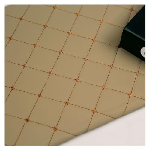 Kunstleder PVC Gesteppt Kaschiert Leder Kunstleder Polsterstoff Gesteppt Möbelstoff für Schrank Ledertasche Autositz Sofa Möbel Repara Handwerk DIY nähen 140x100CM(Beige,1.4X3m) von Generic
