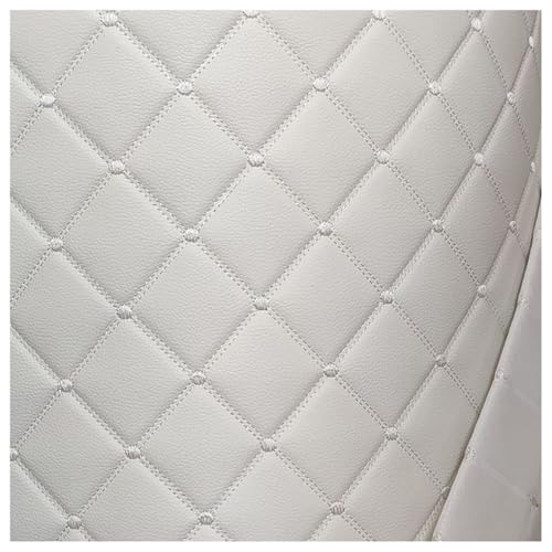 Kunstleder PVC Gesteppt Kaschiert Leder Kunstleder Polsterstoff Meterware Dekostoff Für Schrank Ledertasche Autositz Sofa Möbel(White,1.6x3m) von Generic