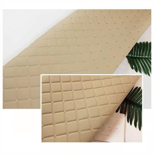 Kunstleder PVC Gesteppt Kaschiert Leder Kunstleder Polsterstoff Möbelstoff Dekostoff Polsterstoff Meterware Für Schrank Ledertasche (SIze: 1.6x1m/5.25x3.28ft)(Beige,1.6x2m) von Generic