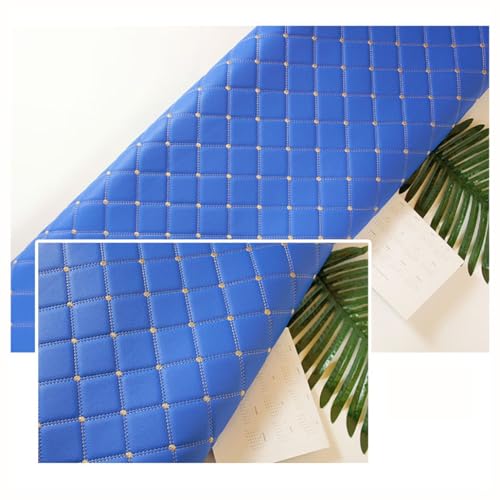 Kunstleder PVC Gesteppt Kaschiert Leder Kunstleder Polsterstoff Möbelstoff Dekostoff Polsterstoff Meterware Für Schrank Ledertasche (SIze: 1.6x1m/5.25x3.28ft)(Royal blue,1.6x2m) von Generic
