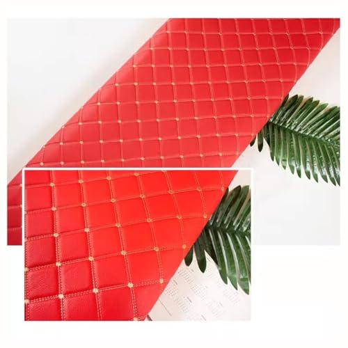 Kunstleder PVC Gesteppt Kaschiert Leder Meterware Möbelstoff Dekostoff Polsterstoff Meterware Für Schrank Ledertasche Autositz Sofa Möbel Repara (Size: 1.6x1m/5.25x3.28ft)(Red,1.6x3m) von Generic