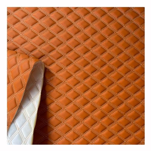 Kunstleder PVC Gesteppt Kaschiert Leder Polsterstoff Meterware Dekostoff Für Schrank Ledertasche Autositz Sofa Möbel(Orange1,1.6X10m) von Generic