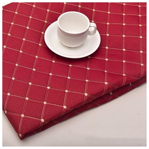 Kunstleder PVC Leder Polster Stoff Kunstleder gesteppt kaschiert, Meterware Leder Polsterstoff Stoff 140cm,Rot Möbel Textil Meterware(Red 1,1.4X8m) von Generic