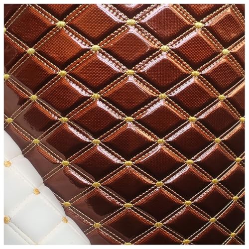 Kunstleder PVC Leder Polster Stoff Lederkonzept Kunstleder Polsterstoff Gesteppt Kaschiert Meterware Möbelstoff Dekostoff, Möbel Textil Meterware(Brown,1.55X5m) von Generic