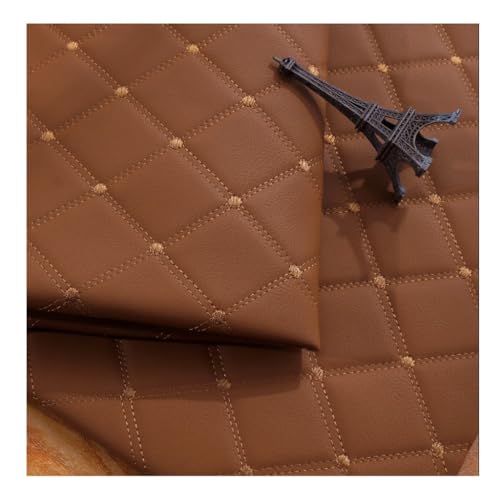 Kunstleder PVC Leder Polster Stoff Lederkonzept Kunstleder Polsterstoff Gesteppt Kaschiert Meterware Möbelstoff Dekostoff,Möbel Textil Meterware(Coffee,1.4X4m) von Generic