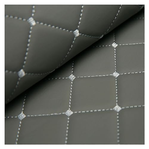 Kunstleder PVC Leder Polster Stoff Lederkonzept Kunstleder Polsterstoff Gesteppt Kaschiert Meterware Möbelstoff Dekostoff ，Kaffee Möbel Textil Meterware(Gray,1.4X6m) von Generic