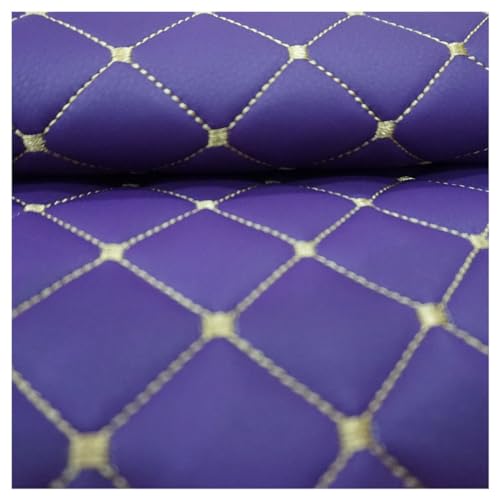 Kunstleder PVC Leder Polster Stoff Lederkonzept Kunstleder Polsterstoff Gesteppt Kaschiert Meterware Möbelstoff Dekostoff ，Kaffee Möbel Textil Meterware(Purple,1.4X2m) von Generic