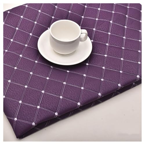 Kunstleder PVC Leder Polster Stoff Lederkonzept Kunstleder Polsterstoff Gesteppt Kaschiert Meterware Möbelstoff Dekostoff ，Kaffee Möbel Textil Meterware(Purple,1.4X8m) von Generic