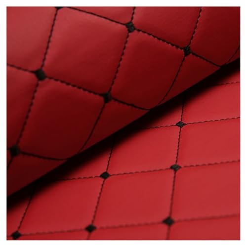 Kunstleder PVC Leder Polster Stoff Lederkonzept Kunstleder Polsterstoff Gesteppt Kaschiert Meterware Möbelstoff Dekostoff ，Kaffee Möbel Textil Meterware(Red,1.4X5m) von Generic
