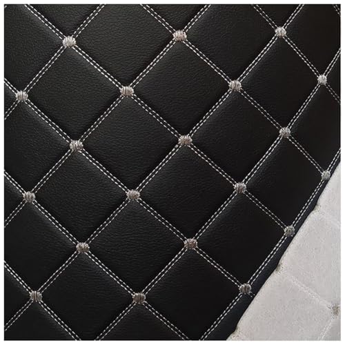 Kunstleder PVC Leder Polster Stoff Lederkonzept Polsterstoff Gesteppt Kaschiert Möbelstoff Dekostoff，Möbel Textil Meterware(Black,1.6x4m) von Generic