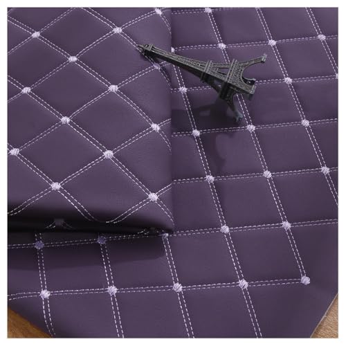 Kunstleder PVC Leder Polster Stoff Lederkonzept Polsterstoff Gesteppt Kaschiert Möbelstoff Dekostoff ，Kaffee Möbel Textil Meterware(Purple,1.4X3m) von Generic