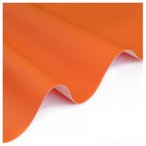 Kunstleder Polsterstoff Kaschiert Meterware MöBelstoff FüR SäMtliche Polsterarbeiten,Autos,Boote,Dekorationen 160 cm Breit 1m Meterware verkauft(Oranje,1.6X2m) von Generic