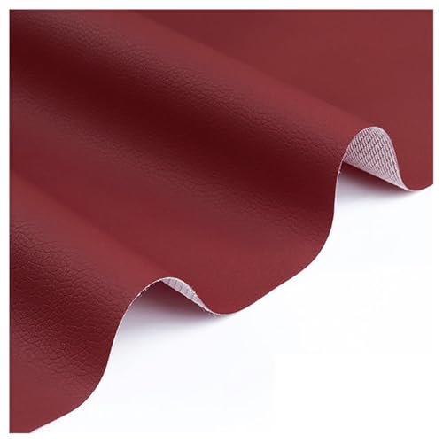 Kunstleder Polsterstoff Kaschiert Meterware MöBelstoff FüR SäMtliche Polsterarbeiten,Autos,Boote,Dekorationen 160 cm Breit 1m Meterware verkauft(Wine red,1.6X1m) von Generic