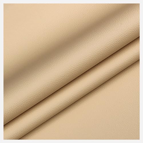 Kunstleder Polsterstoff Kaschiert Meterware MöBelstoff FüR SäMtliche Polsterarbeiten,Dekorationen 160cm Breit 1m Meterware(Dark beige,1.6X2m) von Generic