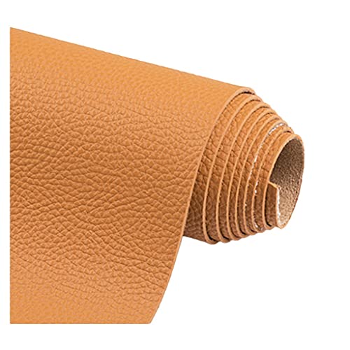 Kunstleder Stoff 138x50cm PU Weich Kunstleder Polsterstoff für Möbelveredelung, Sofa, Stuhl, Autositzbezug(Yellow,1.38X0.5m) von Generic