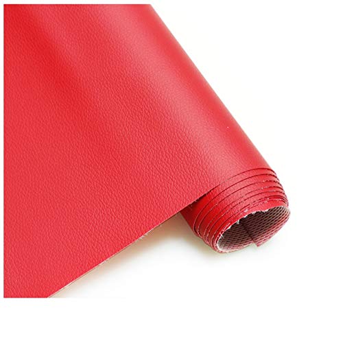 Kunstleder Stoff Black Litchi Grain PU Ledermaterial Weiches Kunstleder Polsterstoff Möbelstoff Dekostoff DIY Basteln Nähen 160 Cm Breit Meterware Verkauft (Size : 1.6x1m/5.24x3.28ft)(Red,1.6X6m) von Generic
