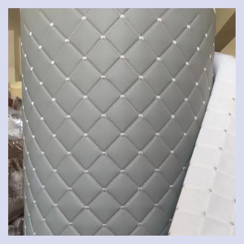 Kunstleder Stoff Gesteppter Schaumstoff Dick Schwamm Backing Gitter Polsterstoff Lederimitat Für Autoverkleidung Autohimmel Möbel DIY Dekoration(Gray,1.6x3m) von Generic