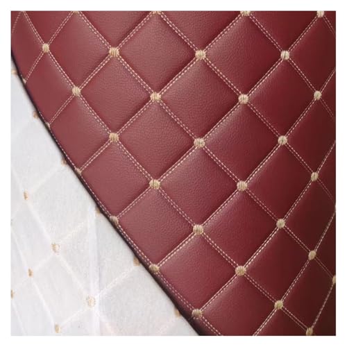 Kunstleder Stoff Gesteppter Schaumstoff Dick Schwamm Backing Gitter Polsterstoff Lederimitat Für Autoverkleidung Autohimmel Möbel DIY Dekoration(Wine red,1.6x3m) von Generic